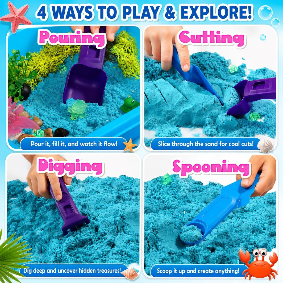 AGENTLAN Ocean Sensory Bin with Sensory Sand - AXOLOTL - image 3