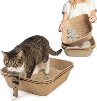 Kitty Sift Disposable Cat Litter Box Large - Litter Box Sifting Kit / Jumbo (6-Piece Set)