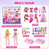 Mocoosy Magnetic Dress Up Dolls for Girls - Fashions Girls - image 2
