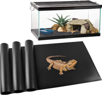 Reptile Carpet, Reptile Mat, Bearded Dragon - 3 PCS / Black 18"×79"