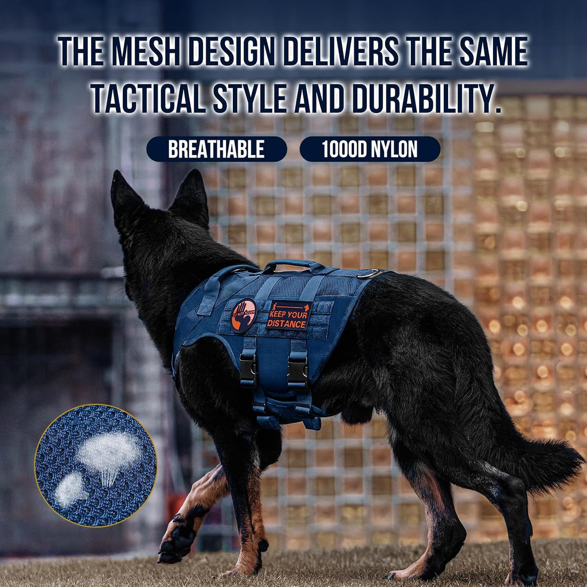 OneTigris No Pull Tactical Dog Harness for Medium Dogs - Blue / XS - image 4