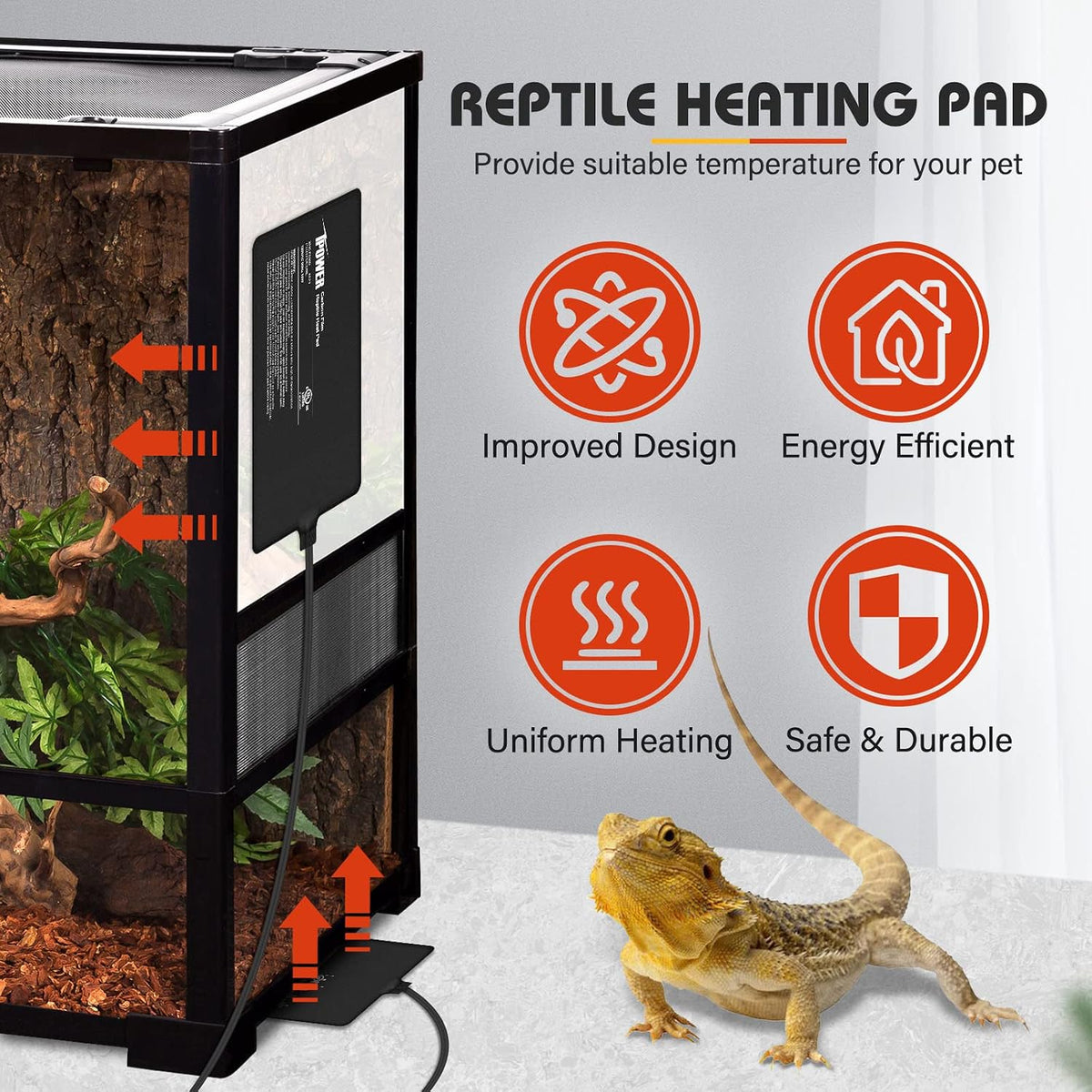 iPower 8X12 Inch 16W Under Tank Heater Warmer - image 3