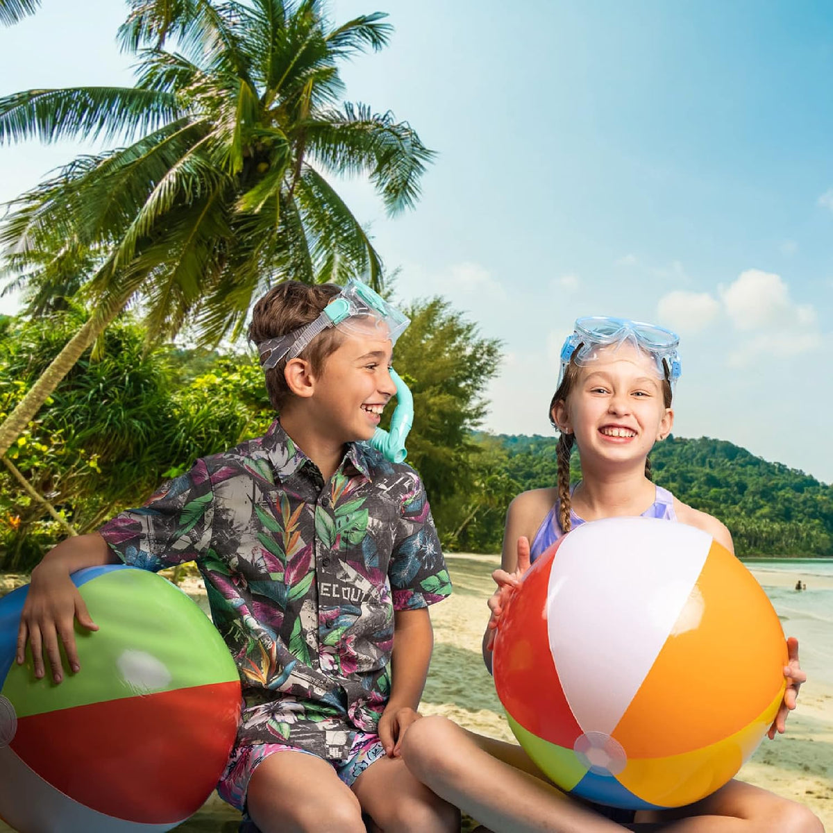 Top Race 6 Pack Inflatable Large Beach Balls 24 inch Pool Ball Summer - image 2