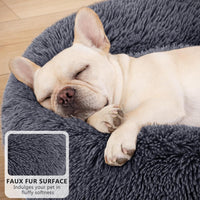 MIXJOY Orthopedic Dog Bed Comfortable Donut Cuddler Round Pet Beds - S(23’’x 23’’) / Dark Gray - image 2