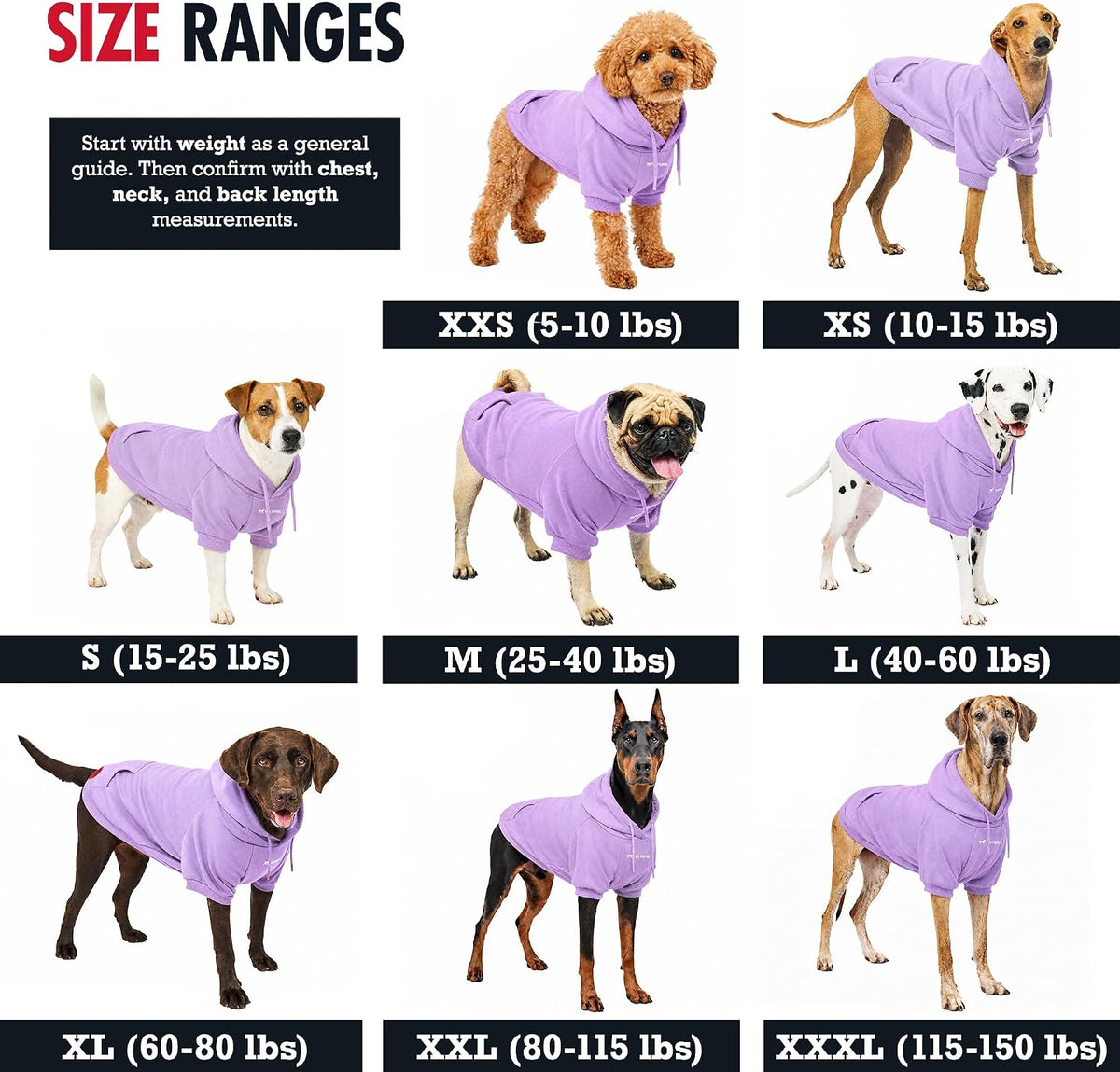 Tuff Pupper Dog Hoodie, Premium Quality Insulated Fabric - Lavender / XXX-Large (115-150 lbs) - image 2