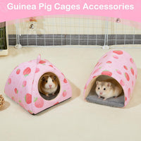 Bienbee Guinea Pig Hideout - Pink Strawberry / Small(7.3"L x 7.3"W x 6.7"H) - image 2