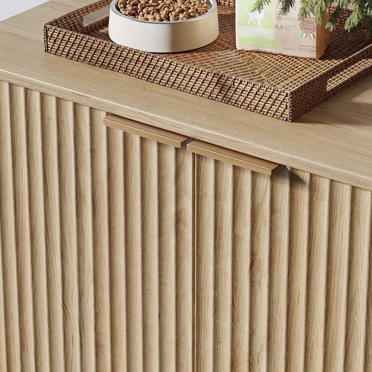 Evermagin 31.5" Cat Litter Box Enclosure Furniture – Essentials for Cats - Oak - image 4
