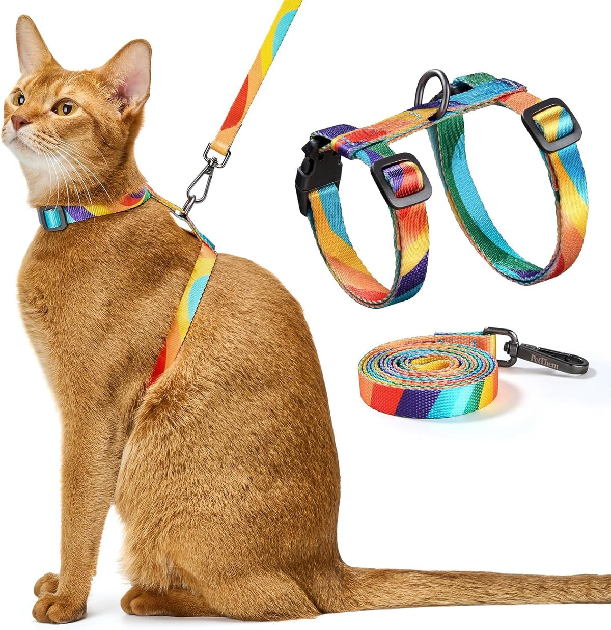 Adjustable Cat Harness and Leash Set Escape Proof – Essentials for Cats - Yellowstone Park, Adjustable