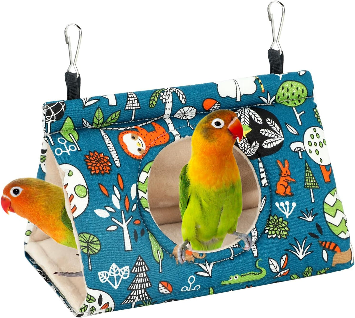 Bird Bed for Cage Warm Bird Hammock Nest House Large Parrot - Small (Pack of 1) / Blue
