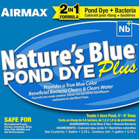 Airmax Pond Dye Plus, Nature's Blue Colorant & Natural Beneficial Bacteria, Large Pond & Lake Water Clarifier & Color Treatment, Shade Plants & Algae from Sunlight, Fish & Livestock Safe, 1 Gallon