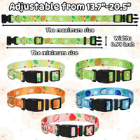 5 Pack Reflective Goat Collars with Bells, Anti-Lost Pet Collar - fruit Multi-colored - image 2