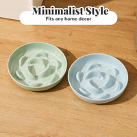Melamine Slow Feeder Cat Bowls, Dishwasher Safe - Green / 2"H - image 2