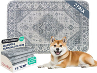 Washable Pee Pads, Super Absorbent Puppy Pads - Gray Medallion / 18"*30"(Pack of 2)