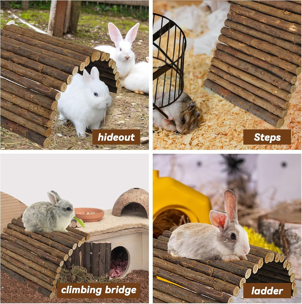 kathson Wooden Hamster Bridge - XL (26.0 x 16.0 inches) - image 2