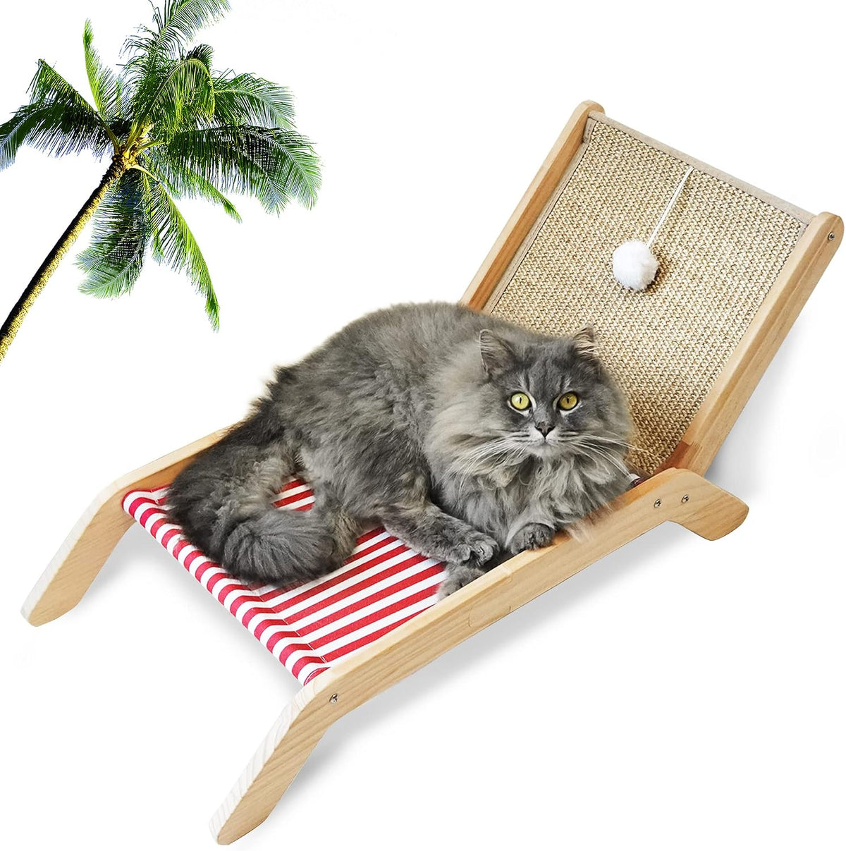 PETKARAY Beach Chair Cat Hammock - Red / Beach Chair