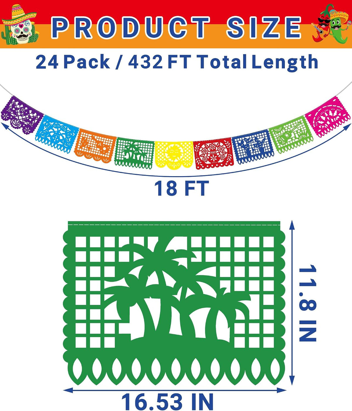 18 FT Cinco De Mayo Party Decorations - 24 Pack - image 2