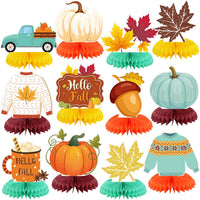 Moinchore 12 Diwali honeycomb table centerpieces with colorful 3D designs