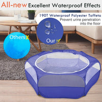 Pawaboo Small Animal Playpen, Waterproof Portable Pet Cage Tent - H-Indigo / 1 - image 4