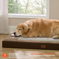 Bedsure ComfyFleece Large Dog Bed for Crate with Washable Cover - 47x29x4 / Coffee & Cream - image 2