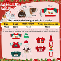 Clysee 10-piece guinea pig clothes set with flannel vests and knitted mini hats - view 19