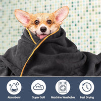 KinHwa Dog Towels for Drying Dogs - 30inchx50inch / Grey+orange Side - image 3