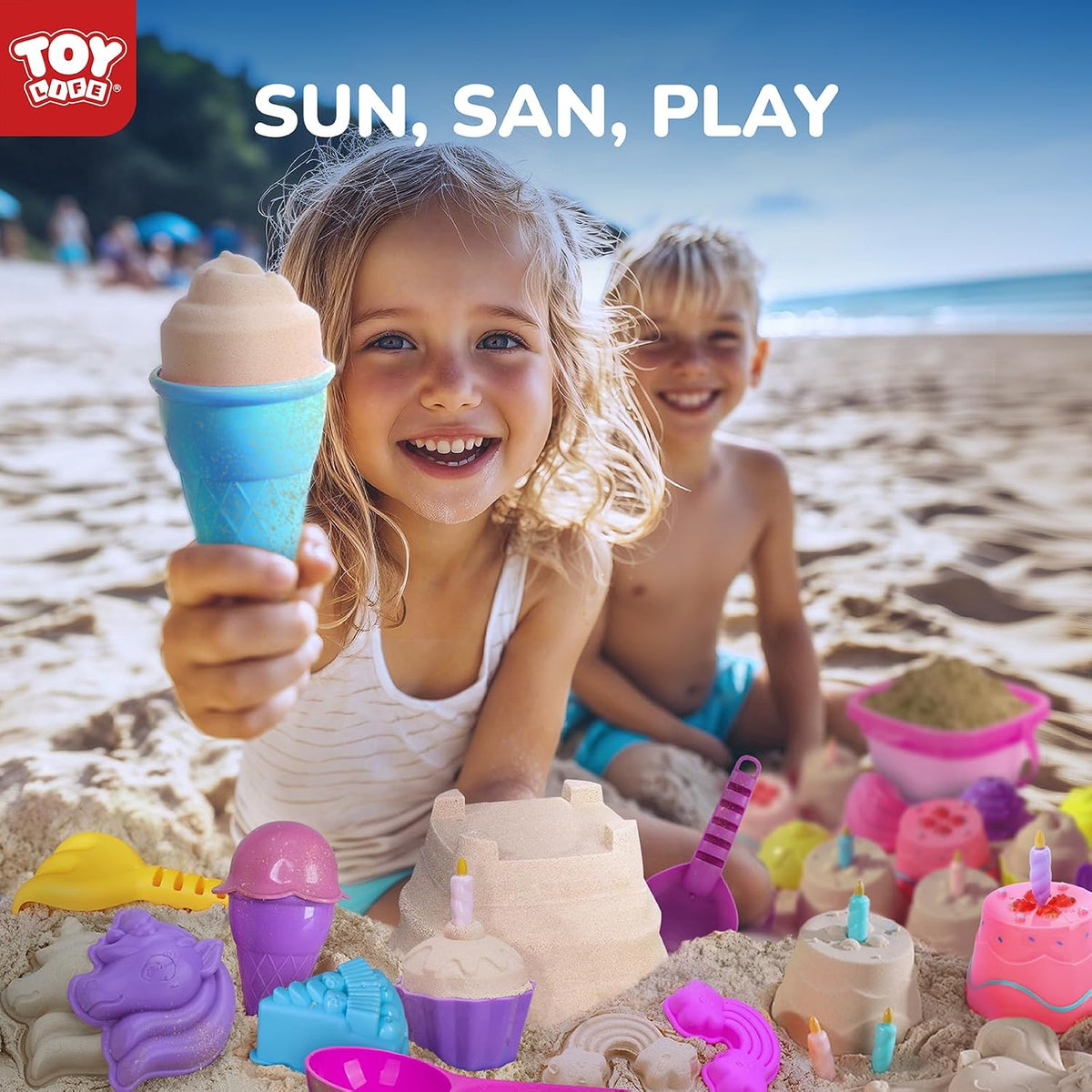 TOY Life 41-Pc Beach Sand Toy Set, Silicone Bucket & Shovels - 23pcs Unicorn Beach Sand Toys - image 2
