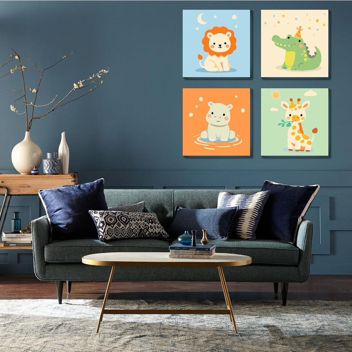 FQOVKYN 4 pack paint by number kit for kids with cute animal 8x8 canvases - view 20