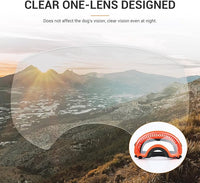 NAMSAN Clear Dog Goggles for Large Dogs, Wide Eyecup & Soft Frame, Anti-UV Sunglasses for Dogs Medium to Large Breed, Driving Dog Eye Protection, Windproof Dustproof, Adjustable, Orange