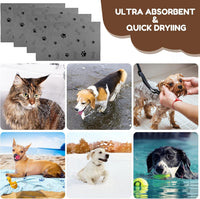 Chumia 4 Pcs Dog Towels for Drying Dog Puppy Bulk Microfiber - 55 x 28 Inch / Gray - image 4