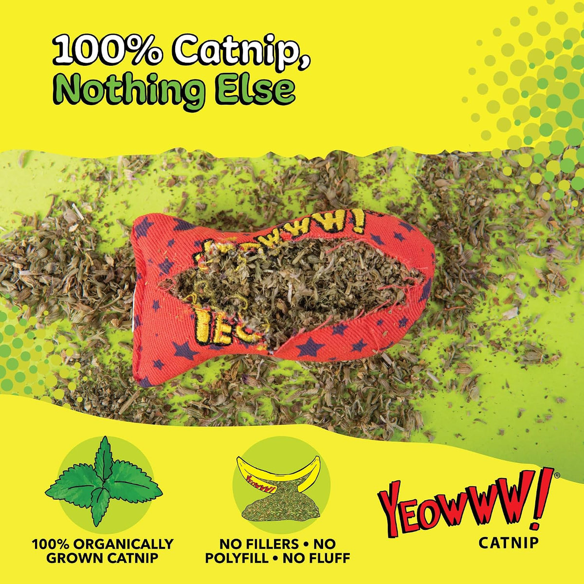 Yeowww! Catnip Stinkies Catnip Sardine Cat Toy, Dots - Red/Blue / Pack of 1 - image 2