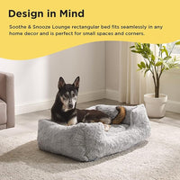 Best Friends by Sheri Lux Lounge Bed Calming Faux Fur Dog Bed, Gray, Large, 36" x 27"