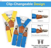 Pet Soft Dog Suspenders 2 Pieces Female Dog Diaper Suspenders - Gold & Blue / XS/S - image 4
