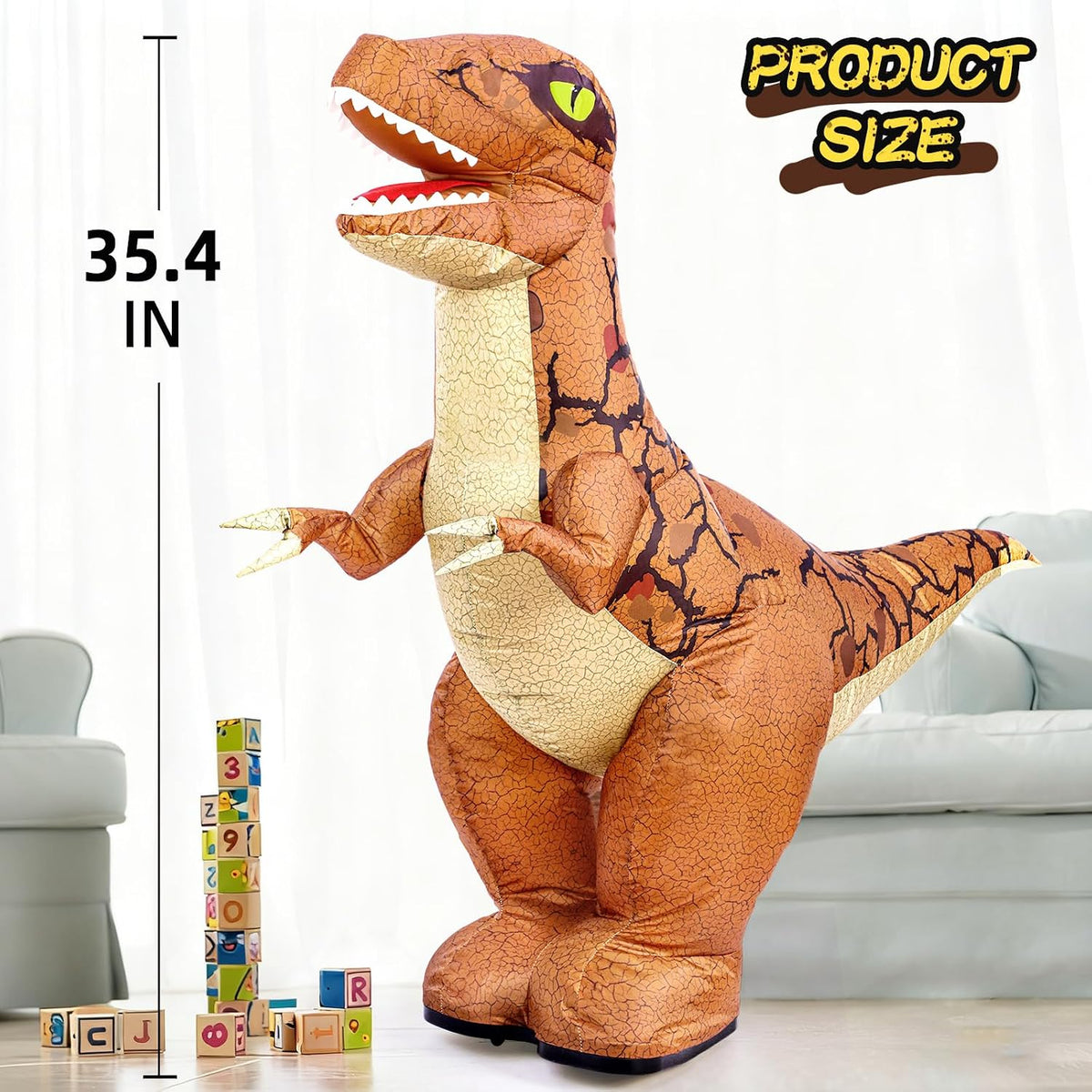 TOPMVP 2.4GHz remote control inflatable dinosaur toy about 35 inches tall - view 3