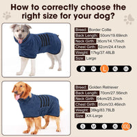 Microfiber Dog Bathrobe, Super Absorbent Dog Drying Coat – Essentials for Dogs - Dark Blue / Medium - image 2