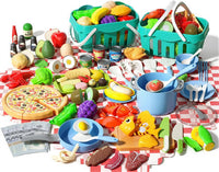 35Pcs Kids Kitchen Toy Accessories - Blue / 150Pcs