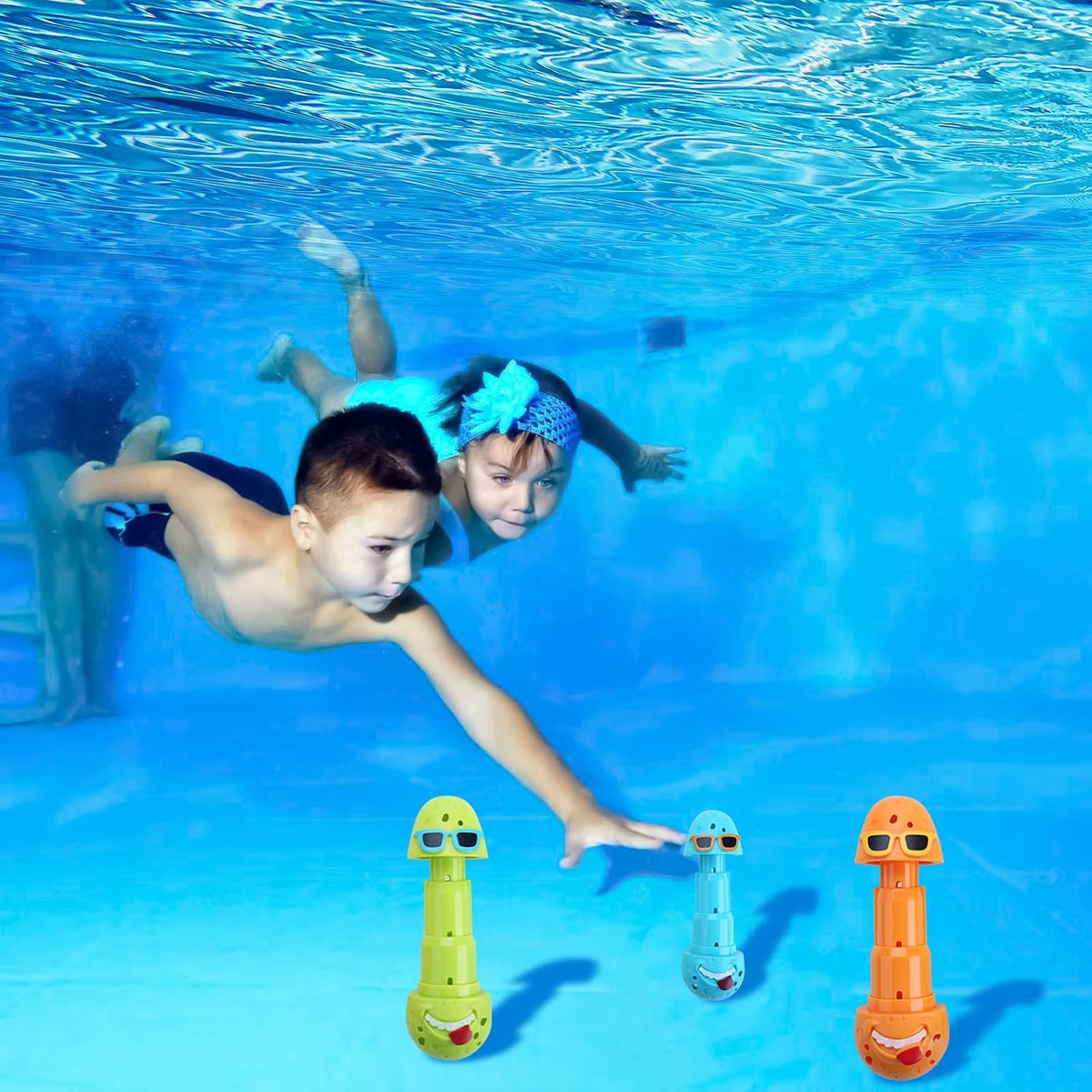 Summer Pool Toys Underwater Diving Games Dive Sticks Duck 3-Pack – Fun for Kids & Family - Clown Egges - image 4