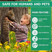 4 Pack Flea Collar for Cats, Cat Flea and Tick Treatment, 8 Months Protection Flea and Tick Prevention for Cats, Waterproof Cat Flea Collar, Adjustable Cat Flea and Tick Collar for Cats Kittens, Black
