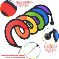 Gejoy 4 Pieces Rainbow Wind Spinner Outdoor Hanging Wind Socks - 37 Inch - image 3