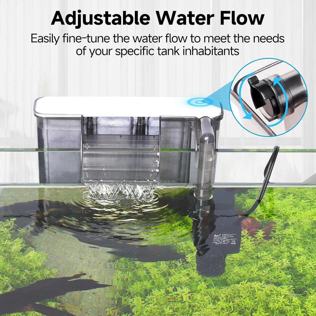 AQQA Quiet 20-30 Gallon Fish Tank Filters - 6W for 20-30 Gallon - image 2