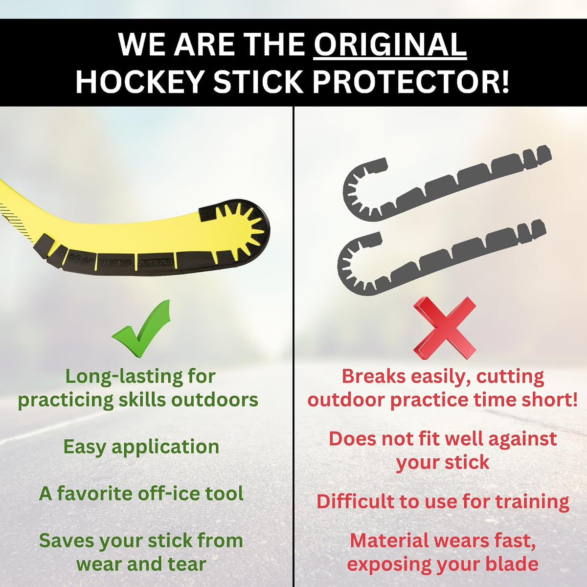 Wraparound Hockey Stick Blade Protector for Off Ice Training - White / 5 Pack - image 2