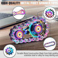 Fidget Spinner Toy for Adults Metal Figette Bike Chain for Adult Men - Colorful - image 3