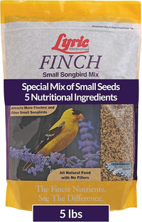 Lyric Fine Tunes No Waste Bird Seed 5 lb. Bag and Lyric Finch Small Songbird Wild Bird Food 5 lb. Bag for Outdoor Bird Feeders