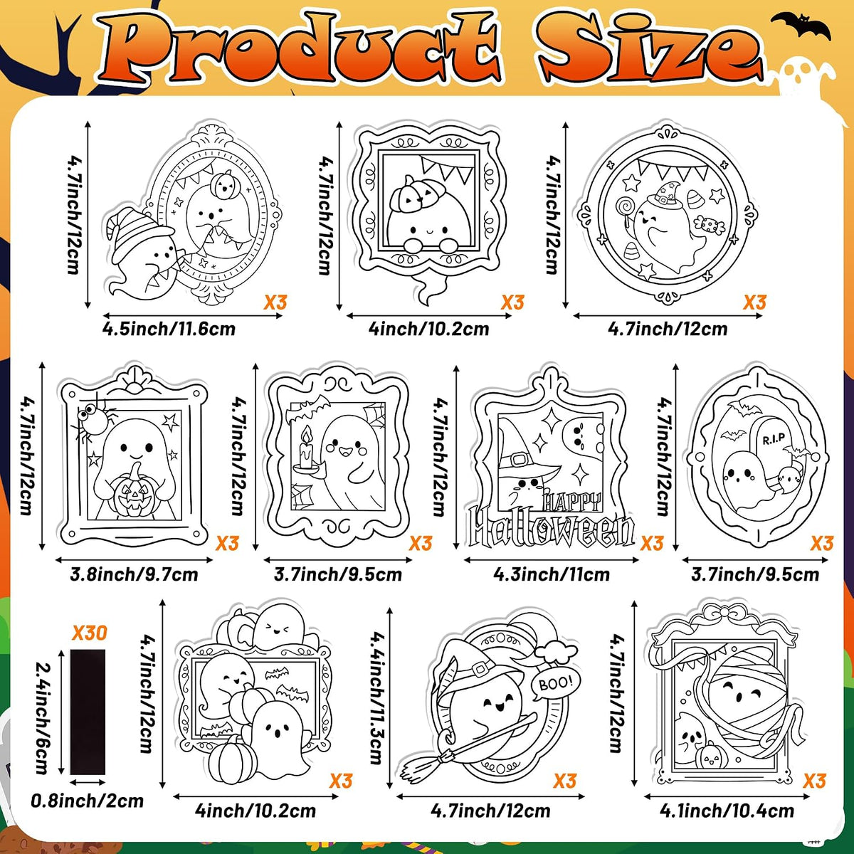 X1zuue fall leaf color your own magnet craft kit, 30 sets with maple and oak leaves - view 33