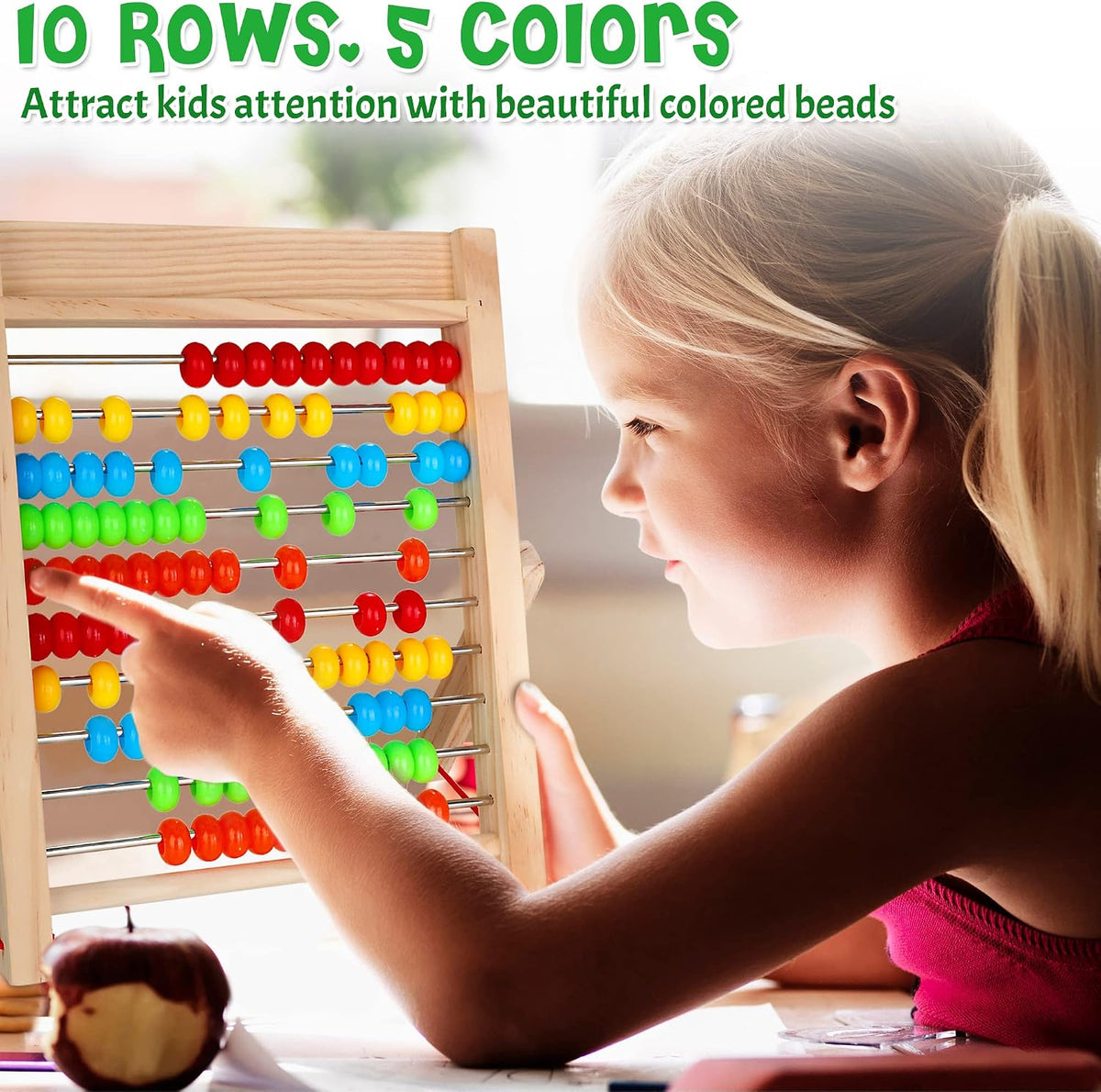 WOODMAM Wooden Abacus for Kids-100 Counting Sticks - image 2
