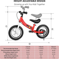 bikeboy 2 in 1 balance bike with pedals and hand brake, 12 14 16 inch wheels - view 22