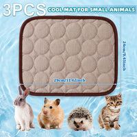 Jetec 3 Pcs Guinea Pig Beds, Fleece Small Animal Mats - Ice Silk / Summer / Brown - image 2