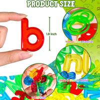 Bbiamsleep 67 Pcs Plastic Practice Set Transparent Letters and Numbers – Fun for Kids & Family - Lowercase Letters - image 2