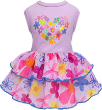 Fitwarm Halloween Pumpkin Dog Dress - X-Small / Floral Heart