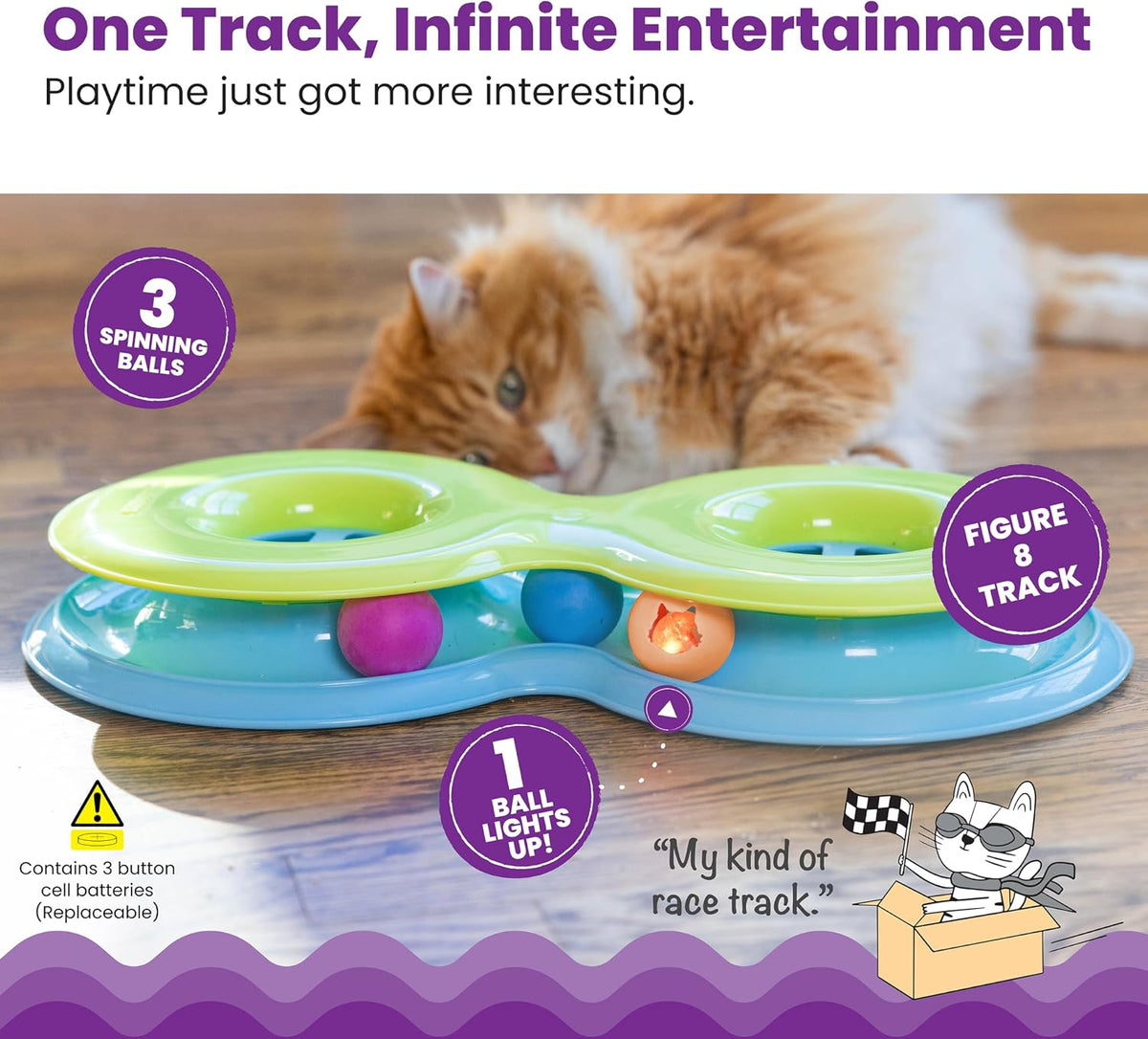 Catstages Infinity Ball Track for Cats, 3 Balls Included, 17.4" – Essentials for Cats - image 2