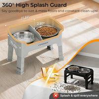 URPOWER Elevated Dog Bowls - Light Grey / Medium - image 3